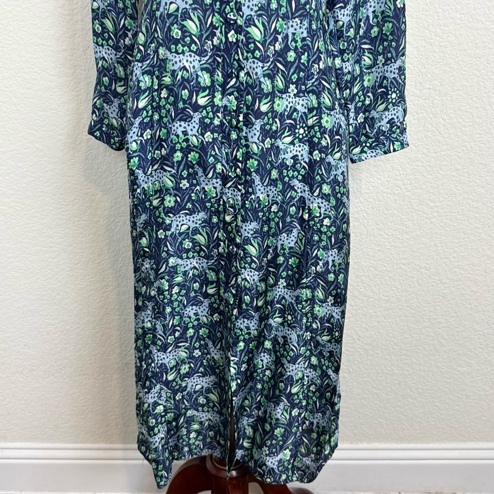 J. Crew Button-front midi dress‎ in fauna floral - Picture 6 of 13